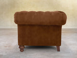 Flora 3 Seat Chesterfield Sofa In Burnt Umber Vintage Velvet