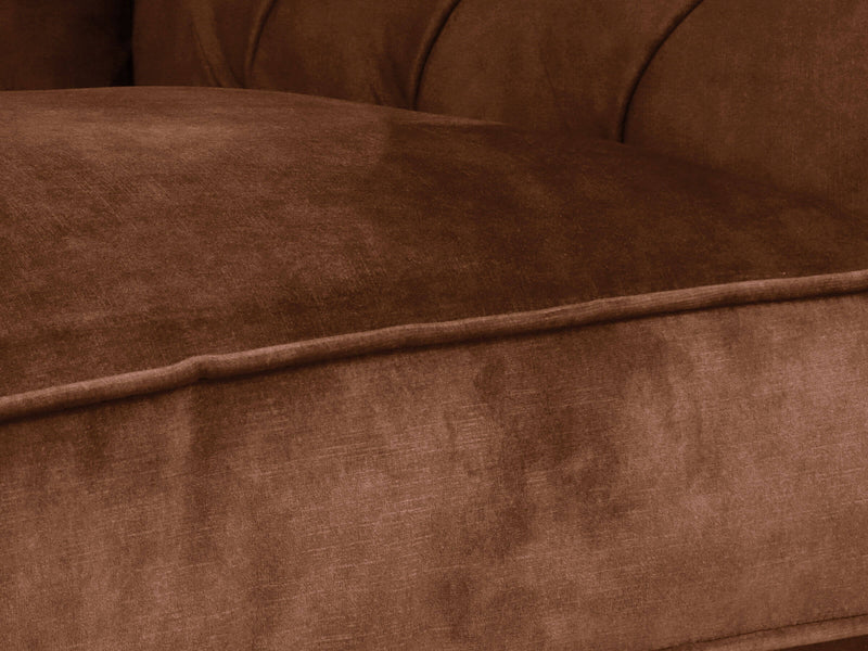 Flora 3 Seat Chesterfield Sofa In Burnt Umber Vintage Velvet