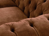 Flora 3 Seat Chesterfield Sofa In Burnt Umber Vintage Velvet