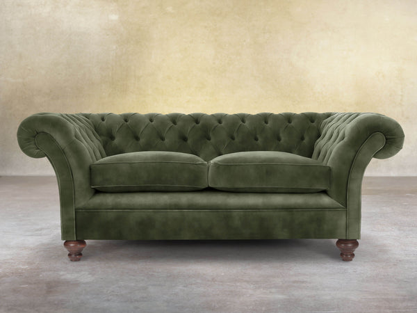 Flora 3 Seat Chesterfield Sofa In Jade Vintage Velvet