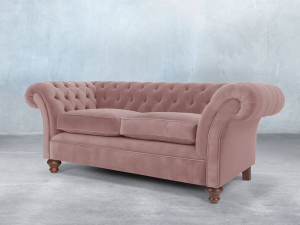 Flora 3 Seat Chesterfield Sofa In Pink Lush Velvet