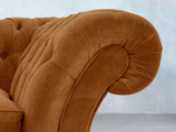 Flora 4 Seat Chesterfield Sofa In Burnt Orange Lush Velvet