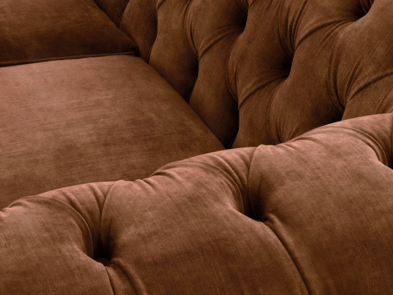 Flora 4 Seat Chesterfield Sofa In Burnt Umber Vintage Velvet