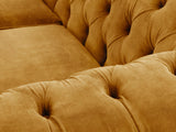 Flora 4 Seat Chesterfield Sofa In Gold Vintage Velvet