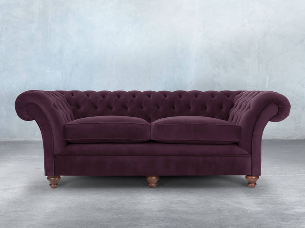 Flora 4 Seat Chesterfield Sofa In Grape Lush Velvet