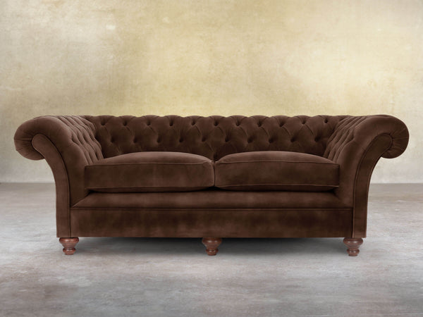 Flora 4 Seat Chesterfield Sofa In Hickory Vintage Velvet