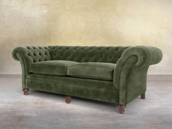 Flora 4 Seat Chesterfield Sofa In Jade Vintage Velvet