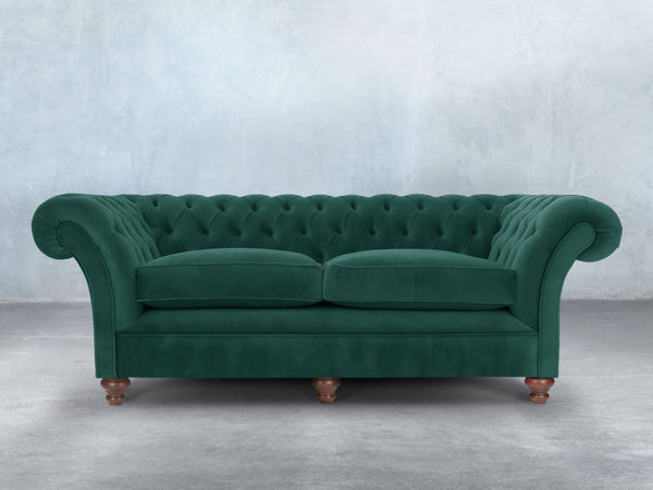 Flora 4 Seat Chesterfield Sofa In Kingfisher Lush Velvet