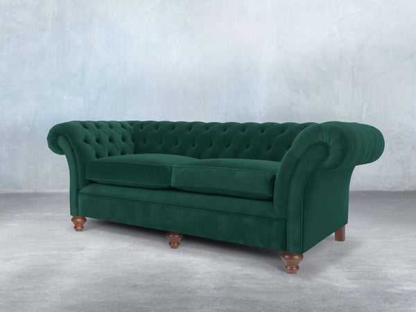 Flora 4 Seat Chesterfield Sofa In Kingfisher Lush Velvet