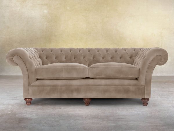 Flora 4 Seat Chesterfield Sofa In Mocha Vintage Velvet