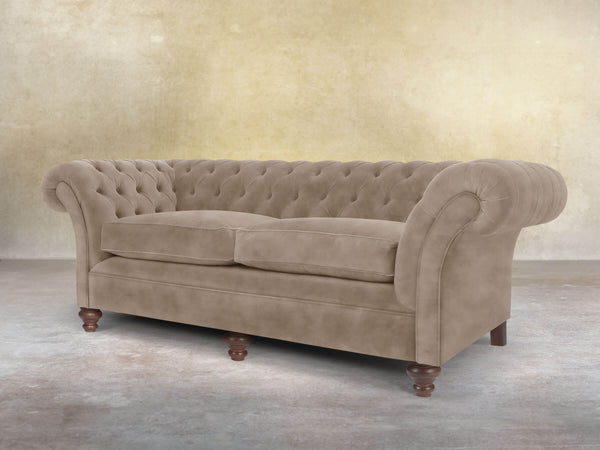 Flora 4 Seat Chesterfield Sofa In Mocha Vintage Velvet