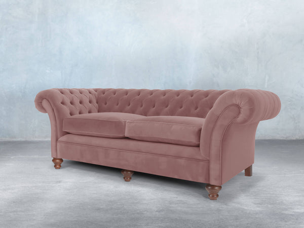 Flora 4 Seat Chesterfield Sofa In Pink Lush Velvet