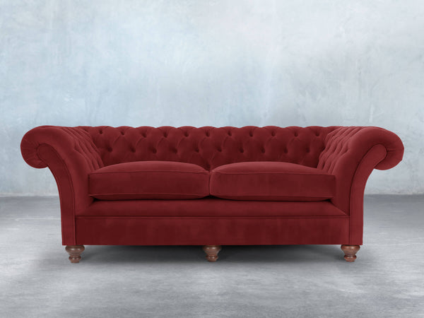 Flora 4 Seat Chesterfield Sofa In Red Lush Velvet