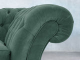 Flora Chesterfield Chair In Aqua Lush Velvet