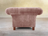 Flora Chesterfield Chair In Dusky Pink Vintage Velvet