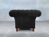 Flora Chesterfield Chair In Jet Black Lush Velvet