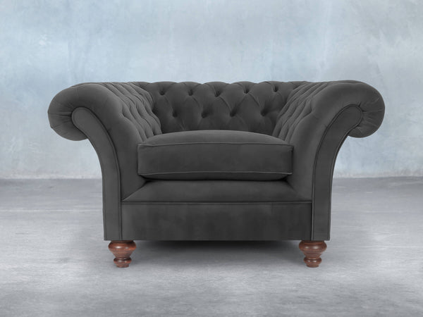 Flora Chesterfield Chair In Nickel Lush Velvet