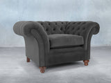 Flora Chesterfield Chair In Nickel Lush Velvet