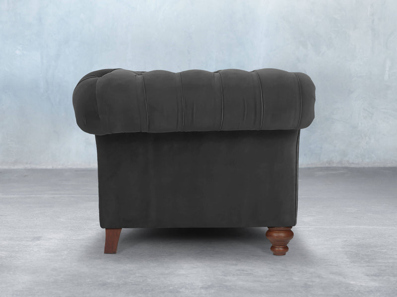 Flora Chesterfield Chair In Nickel Lush Velvet