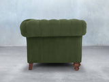 Flora Chesterfield Chair In Pine Lush Velvet