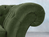 Flora Chesterfield Chair In Pine Lush Velvet