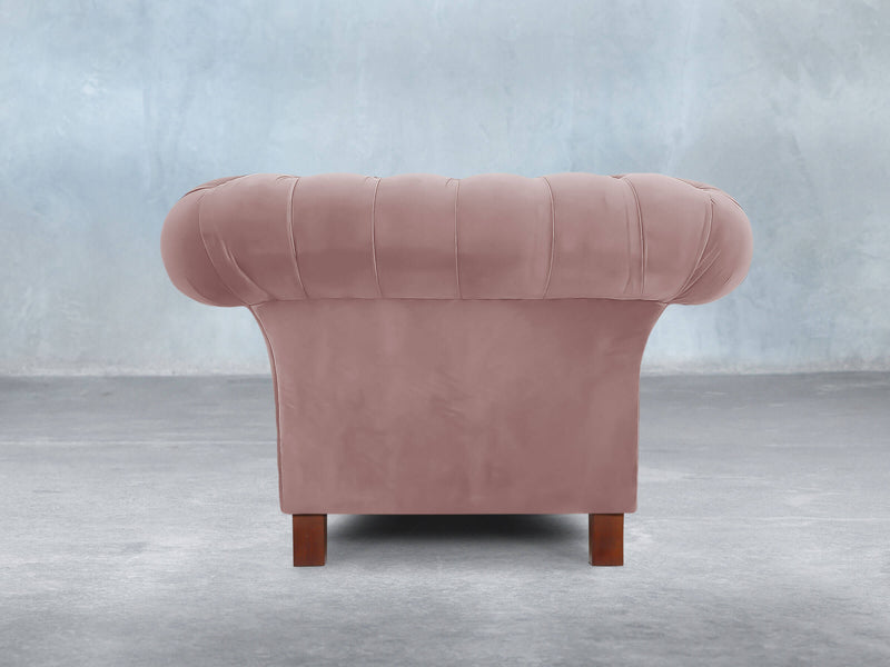 Flora Chesterfield Chair In Pink Lush Velvet