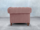 Flora Chesterfield Chair In Pink Lush Velvet