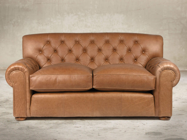 Frankie 2 Seat Chesterfield Sofa In Camel Soft 'n' Easy Leather