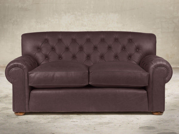 Frankie 2 Seat Chesterfield Sofa In Chocolate Chip Soft 'n' Easy Leather