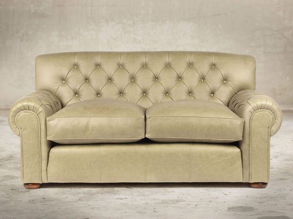 Frankie 2 Seat Chesterfield Sofa In Oyster Soft 'n' Easy Leather