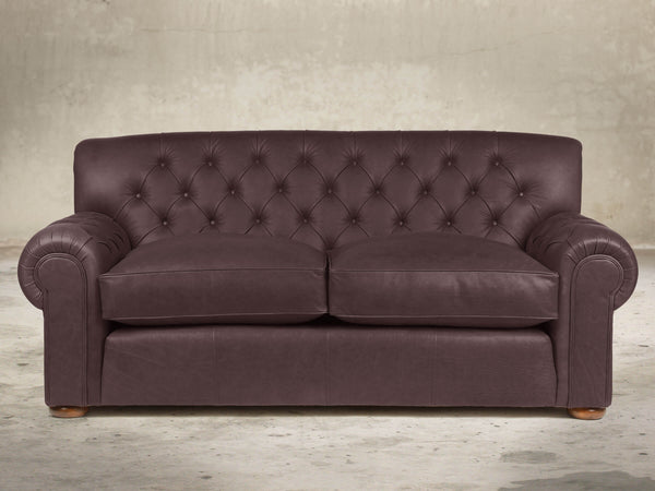 Frankie 3 Seat Chesterfield Sofa In Chocolate Chip Soft 'n' Easy Leather