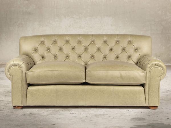 Frankie 3 Seat Chesterfield Sofa In Oyster Soft 'n' Easy Leather