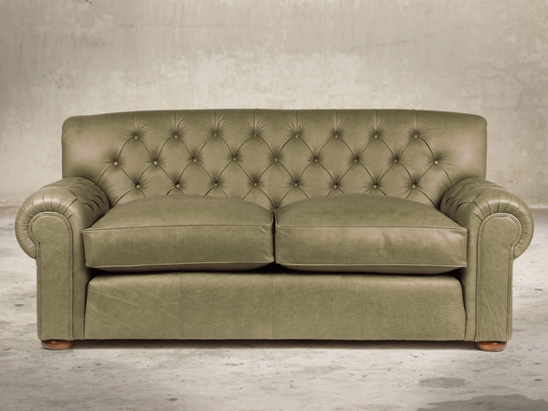 Frankie 3 Seat Chesterfield Sofa In Sage Soft 'n' Easy Leather