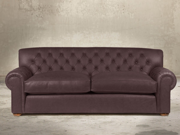 Frankie 4 Seat Chesterfield Sofa In Chocolate Chip Soft 'n' Easy Leather