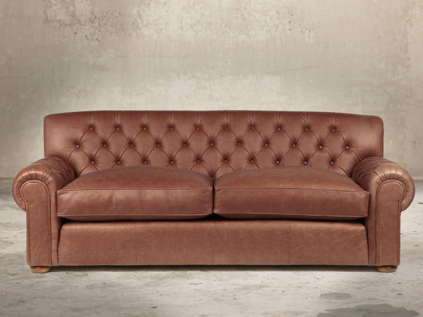 Frankie 4 Seat Chesterfield Sofa In Redwood Soft 'n' Easy Leather