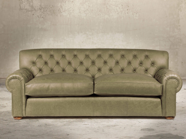 Frankie 4 Seat Chesterfield Sofa In Sage Soft 'n' Easy Leather