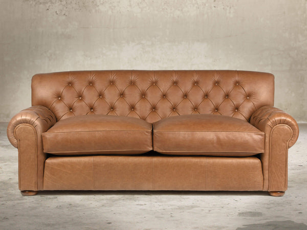 Frankie Bigger 3 Seat Chesterfield Sofa In Camel Soft 'n' Easy Leather