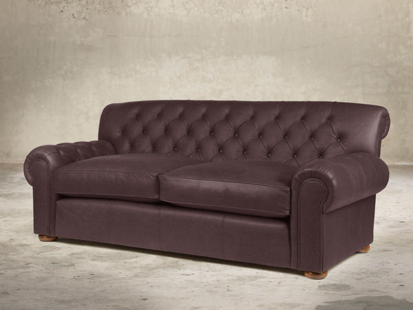 Frankie Bigger 3 Seat Chesterfield Sofa In Chocolate Chip Soft 'n' Easy Leather