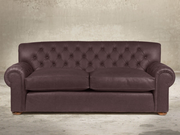 Frankie Bigger 3 Seat Chesterfield Sofa In Chocolate Chip Soft 'n' Easy Leather