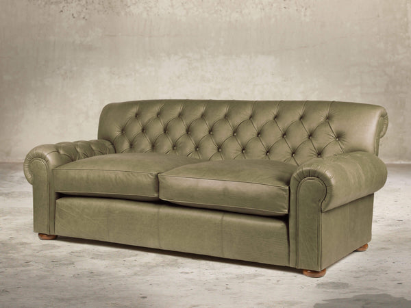 Frankie Bigger 3 Seat Chesterfield Sofa In Sage Soft 'n' Easy Leather