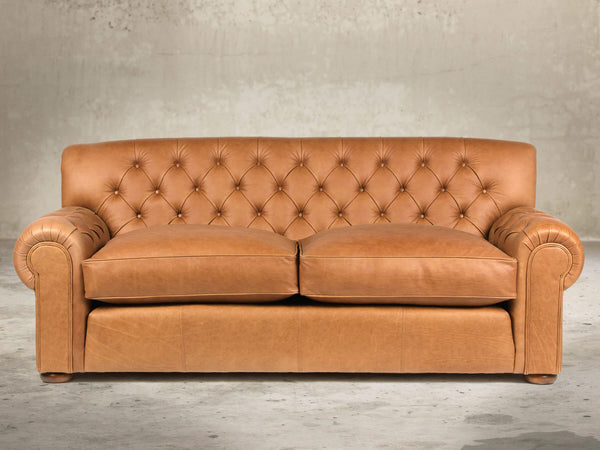 Frankie Bigger 3 Seat Chesterfield Sofa In Tawny Soft 'n' Easy Leather