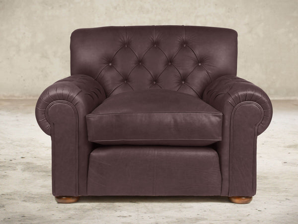 Frankie Chesterfield Chair In Chocolate Chip Soft 'n' Easy Leather