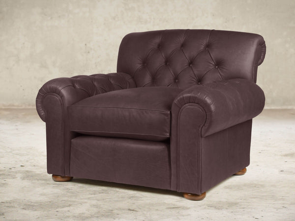 Frankie Chesterfield Chair In Chocolate Chip Soft 'n' Easy Leather