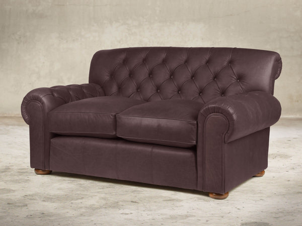 Frankie Snug 2 Seat Chesterfield Sofa In Chocolate Chip Soft 'n' Easy Leather