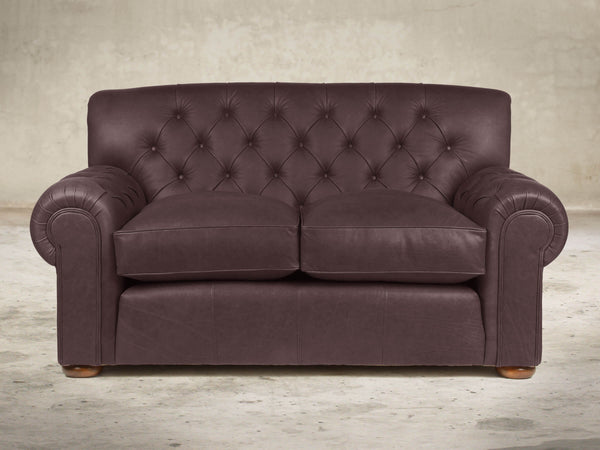 Frankie Snug 2 Seat Chesterfield Sofa In Chocolate Chip Soft 'n' Easy Leather