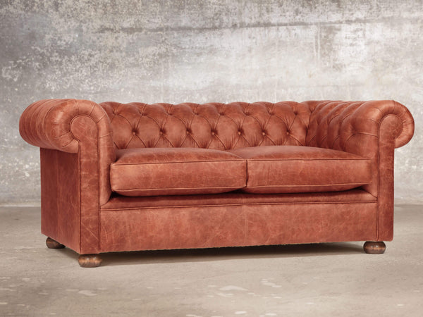 Hector 2 Seat Chesterfield Sofa In Bronze Vintage Leather