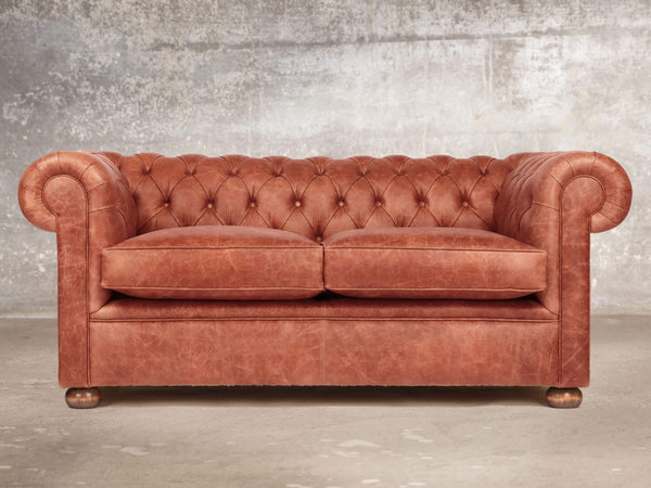 Hector 2 Seat Chesterfield Sofa In Bronze Vintage Leather