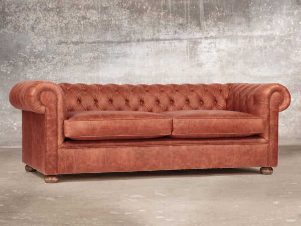 Hector Bigger 3 Seat Chesterfield Sofa In Bronze Vintage Leather