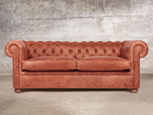 Hector 3 Seat Chesterfield Sofa In Bronze Vintage Leather