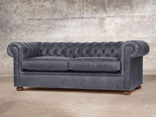 Hector 3 Seat Chesterfield Sofa In Thunder Vintage Leather